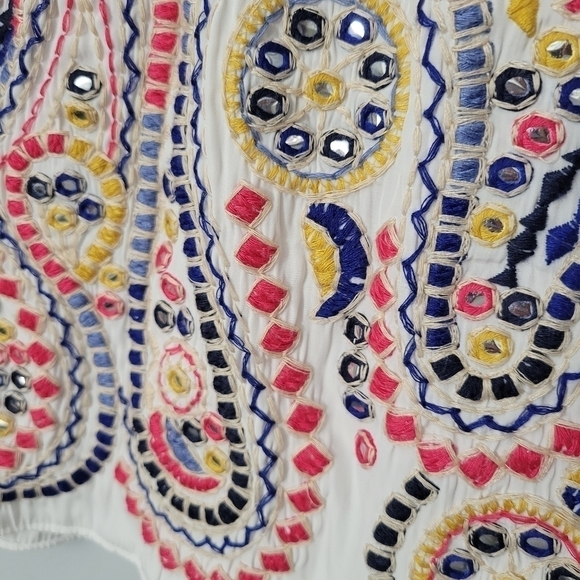 Ramy Brook White Embroidered Embellished Maelen Skirt NWT - Picture 6 of 14